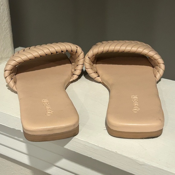Open Edit Linx Slide Sandal Women's Woven Vamp Strap Beige Size US 5.5M - Picture 7 of 9
